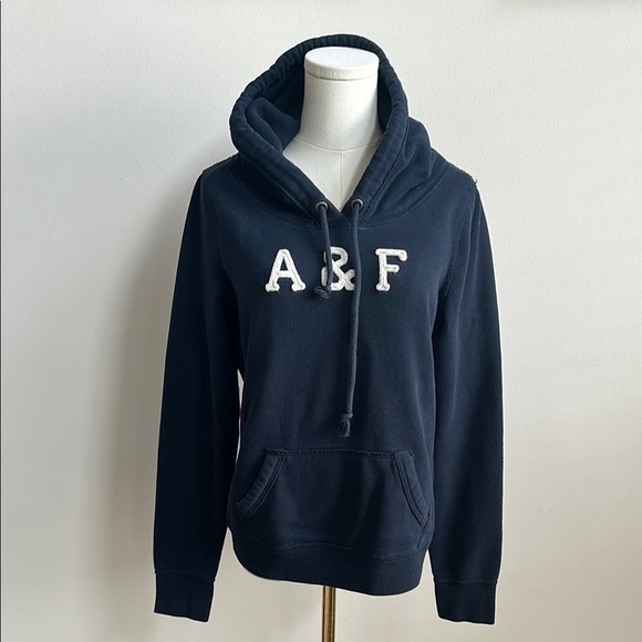 Abercrombie & Fitch Tops - Abercrombie & Fitch Women’s Y2K Blue A&F Logo Pullover Hoodie Retro Streetwear L